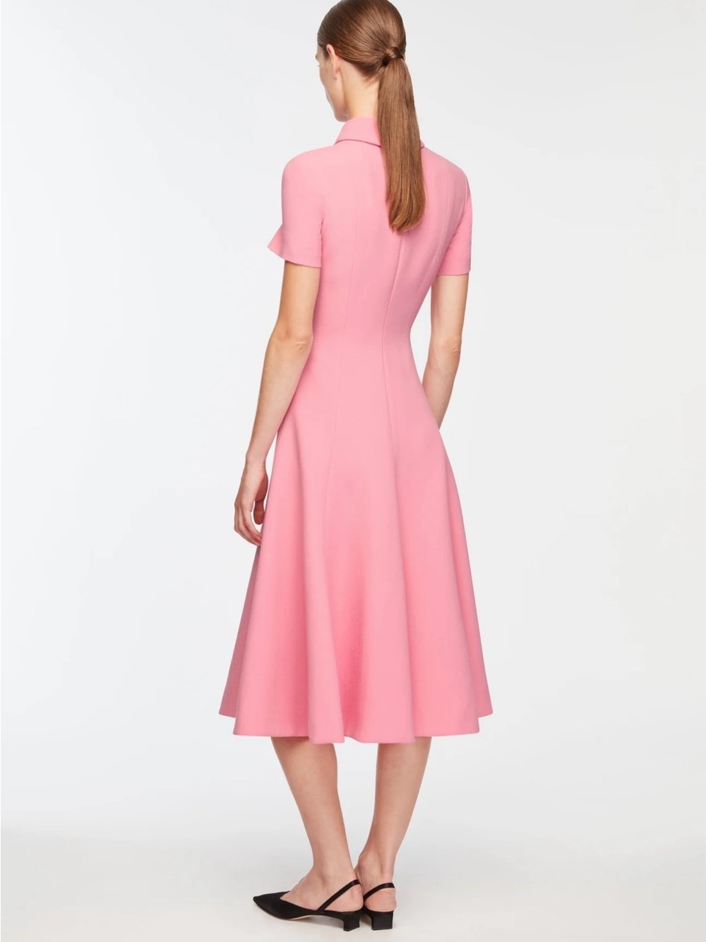 Women's Pink Polo-Collar Fit & Flare Dress - Picture 2 of 5